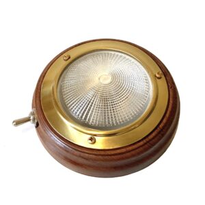 Teak/Brass Switched Lights