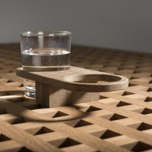 Teak Table Mount Glass Holders