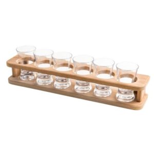 Solid Teak Liqueur Glass Rack