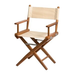 Solid Teak Directors Chair with Beige Canvas