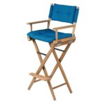 Solid-Teak-Helmsman-Seat-Un-Oiled-Forza-Blue-Cushion